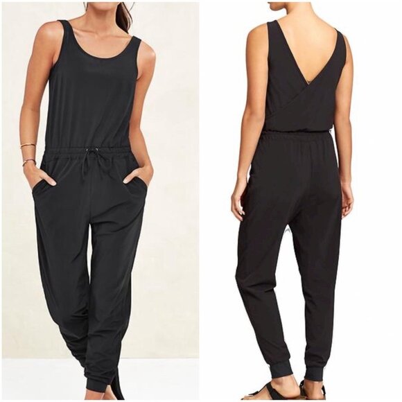Athleta Pants - Athleta Crossback Romper Women’s Size 4 Black Stretch One-Piece‎ Athleisure